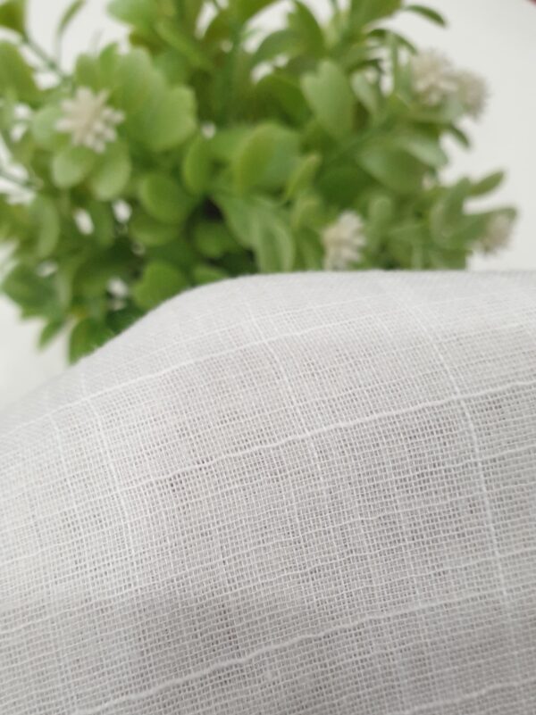 White - Turkish Jacquard Stole – Subtle Box Line Design | 70" x 30" - Image 3