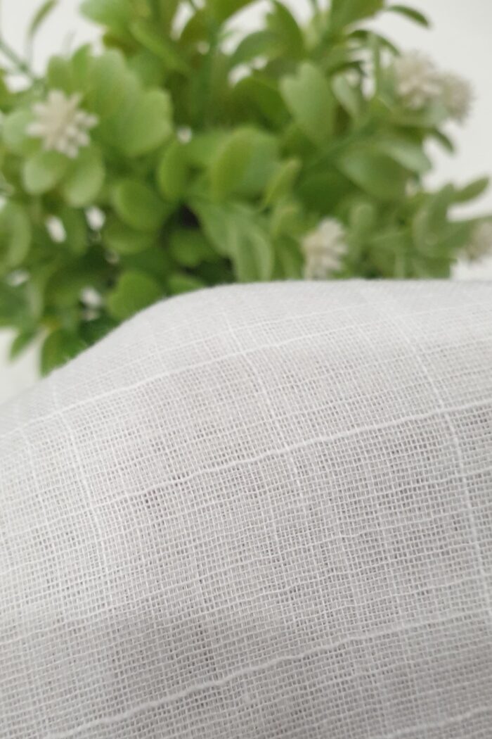 White - Turkish Jacquard Stole – Subtle Box Line Design | 70" x 30" - Image 3
