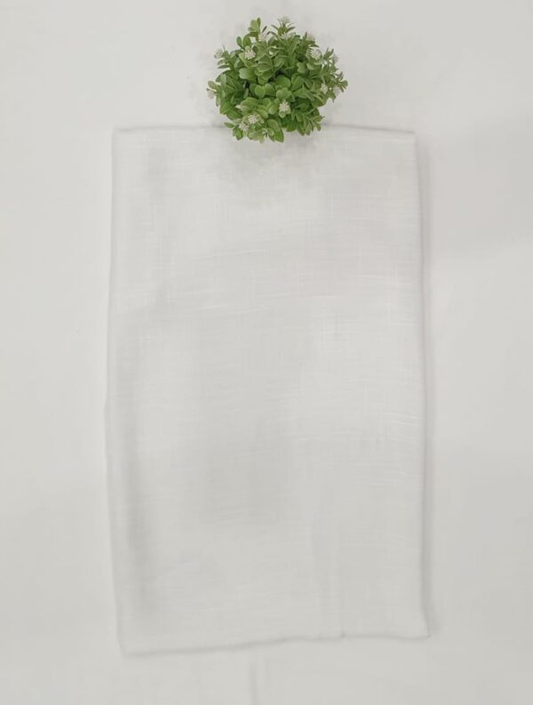 White - Turkish Jacquard Stole – Subtle Box Line Design | 70" x 30"