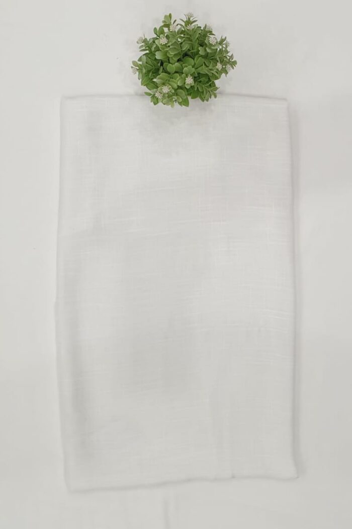 White - Turkish Jacquard Stole – Subtle Box Line Design | 70" x 30"