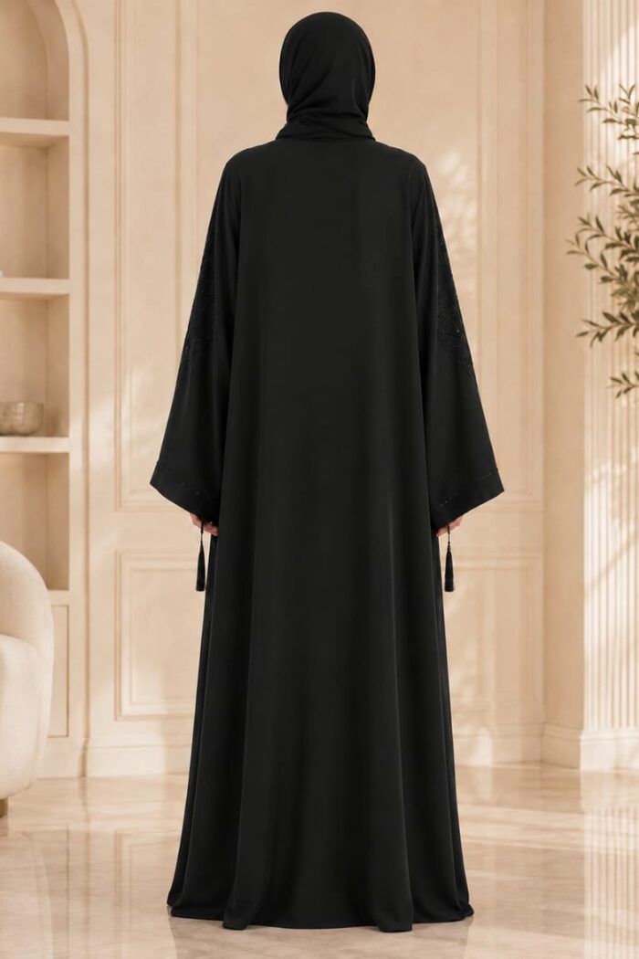 Alternative view of Arabian Ajwa Signature Abaya – Black | AB-AASE-BLK56