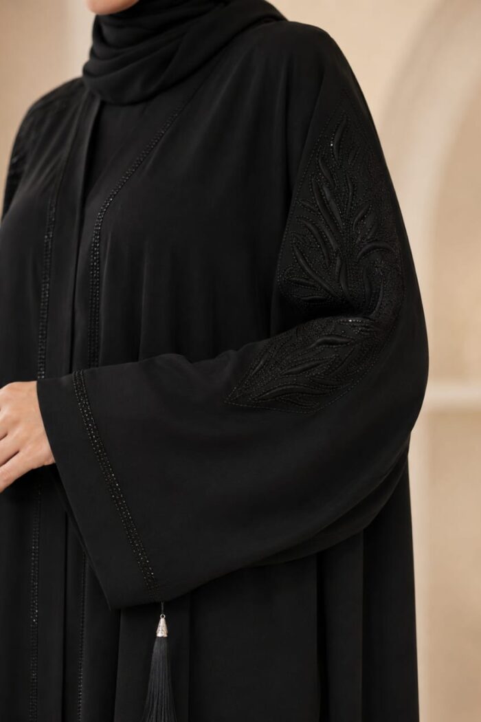 Arabian Ajwa Signature Abaya – Black | AB-AASE-BLK56 - Image 3