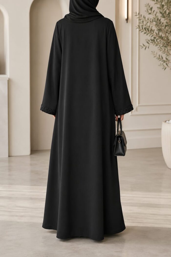 Alternative view of Arabian Lace Elegance Abaya – Black | AB-ALA-BLK-56