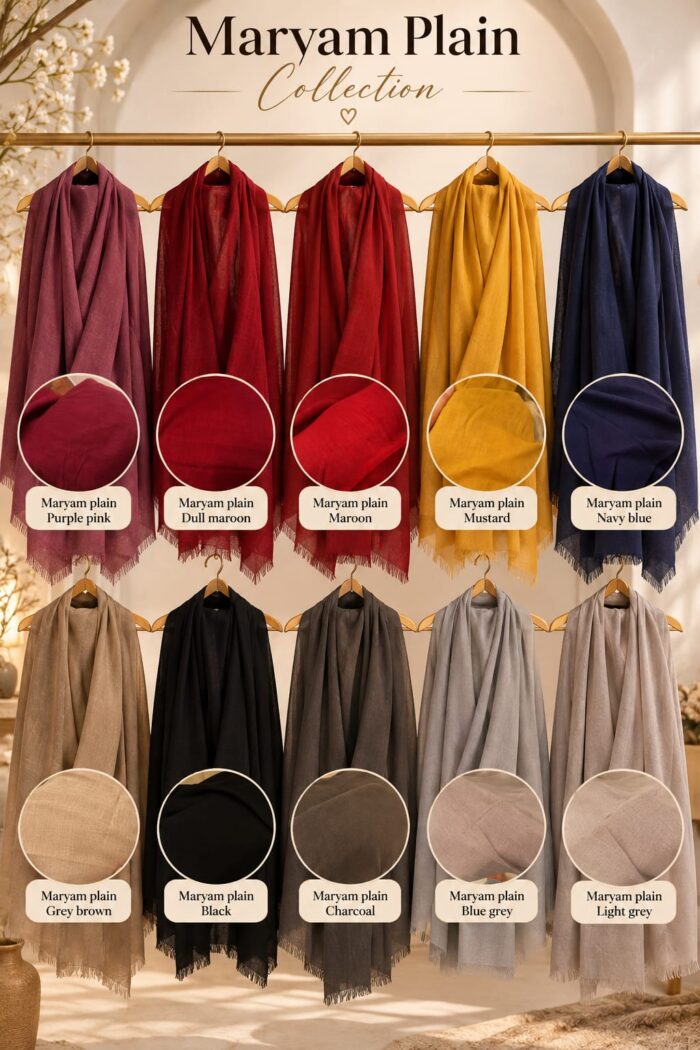 Maryam Plain Cotton Stroler in Black with fabric detail