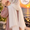 Maryam Plain Cotton Stroler in White draped as a hijab