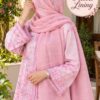 Pallu Cross Lining Cotton Stoler in Light Pink draped as a hijab
