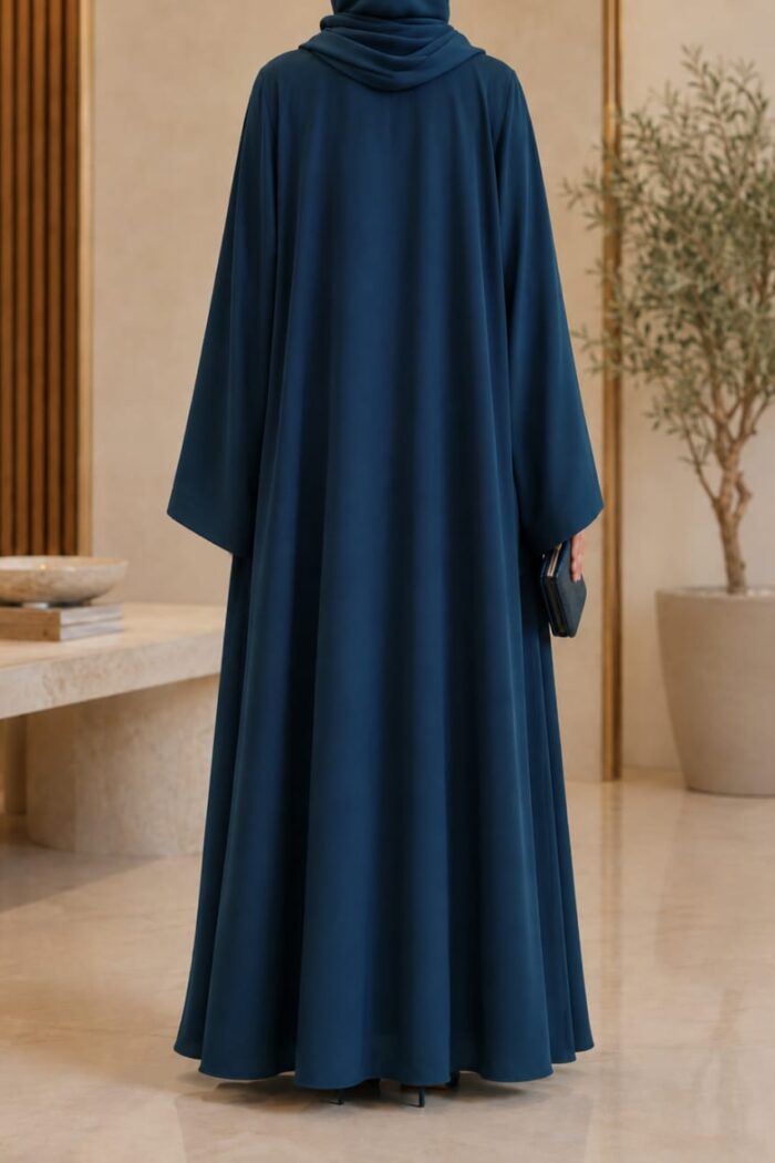 Tik Tok Asri 2 Abaya in zink, back view showing relaxed A-line drape