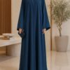 Tik Tok Asri 2 Abaya in zink, front view showing flowing silhouette and draped hijab