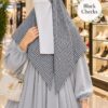 Black checks Georgette scarf with black and white checks worn with niqab for university