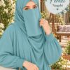 Ferozi everyday Dori Naqabi, a Georgette niqab covering nose and face, worn with a matching abaya