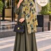 Flower Printed Stoler in Rust Flower draped as a hijab