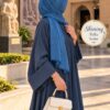 Shining Pallu Stoler in Dark Ferozi draped as a hijab