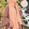 Sun Flower Stoler in Pink draped as a hijab